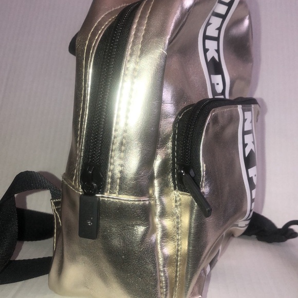 Pink Gold Metallic Bookbag Purse - Picture 11 of 14